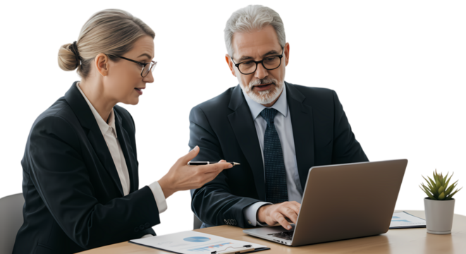 Business Professionals Consulting Laptop Meeting