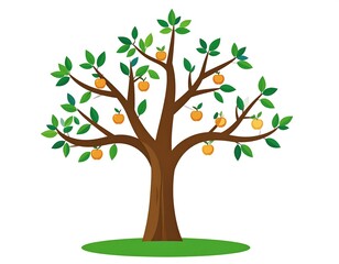 Obraz premium Cartoon tree with fruit