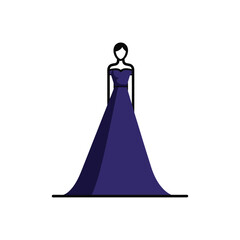 Elegant evening gown silhouette perfect for formal events and celebrations.
