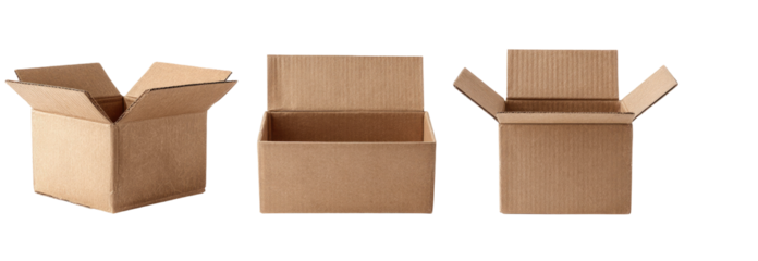 Three open cardboard boxes (18)