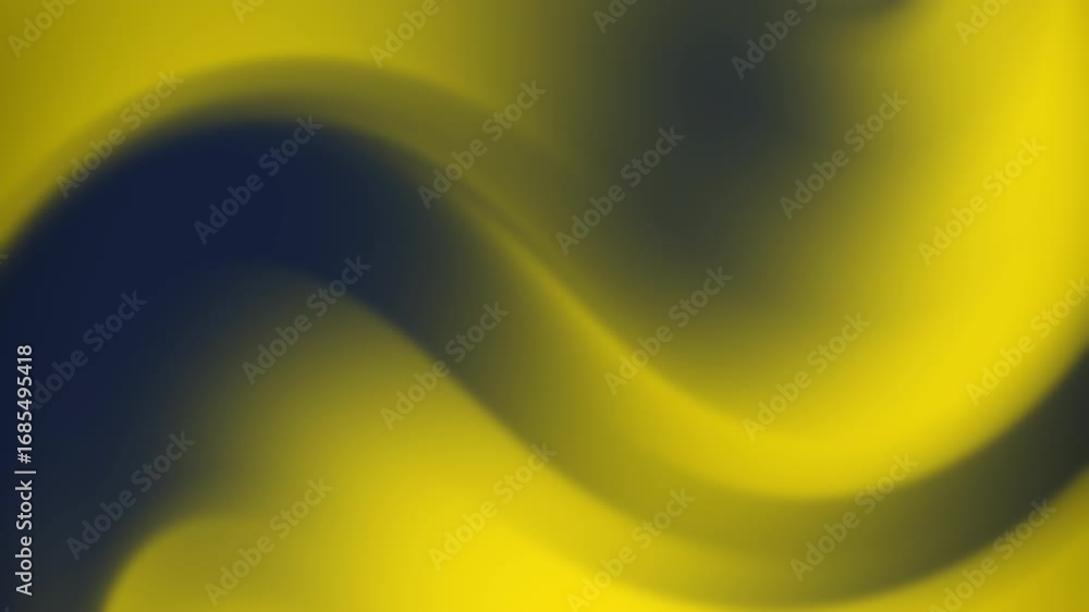 Poster ethereal waves of gradient yellow and dark blue animated background pattern