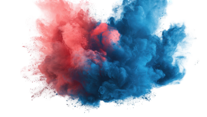 Abstract explosion of vibrant red and blue