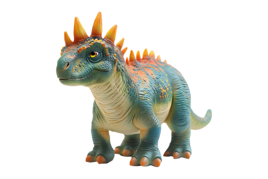 Prehistoric Reptile Plastic Model Isolated on a Transparent Background