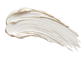 Creamy, off-white substance, smudged and swirled, in a flowing, brush-stroke pattern