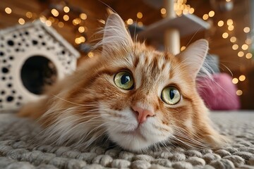 Curious Orange Cat with Big Eyes
