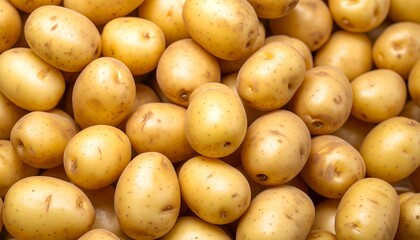 たくさんの採れたてのジャガイモ