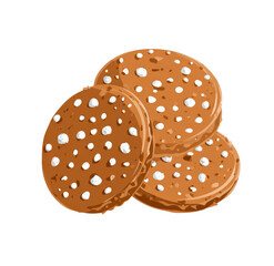 Stacked round cookies with white dots