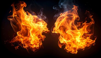 Fototapeta premium Abstract flames in a symmetrical composition