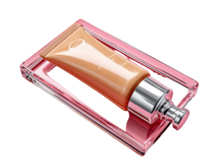 red lipstick on white background