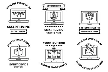 A set of six icons for smart devices