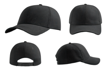 Four views of a dark gray baseball cap (2)