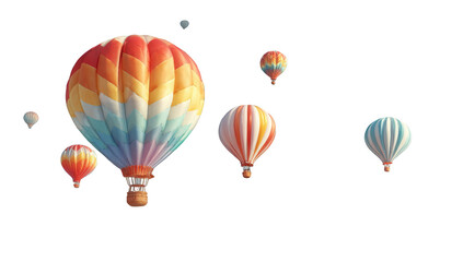 Colorful hot air balloons against a black background (12)