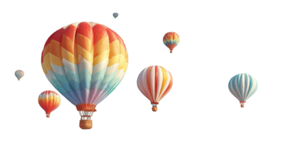 Colorful hot air balloons against a black background (12)