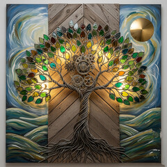 abstract background with tree wall art