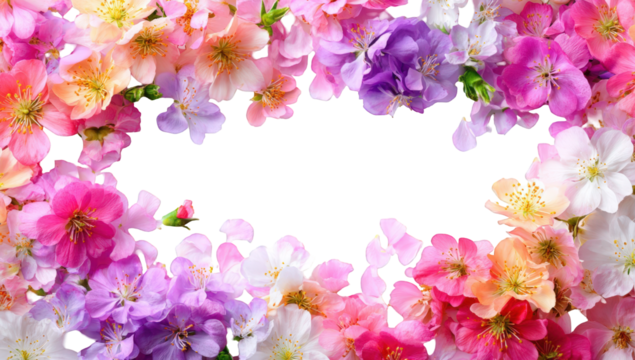 Floral frame with a black center