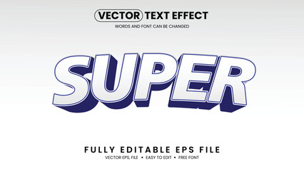 Super 3D editable text effect premium vector