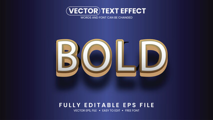 Bold 3D editable text effect premium vector