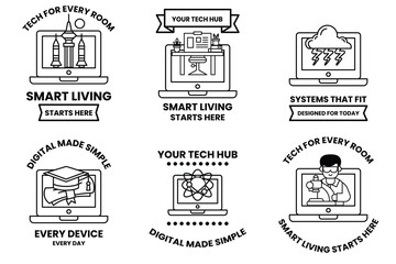 A set of six icons for smart devices