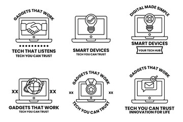 A set of six icons for smart devices