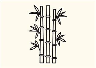 Naklejka premium Bamboo Line art Vector design
