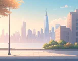 Cityscape Sunrise View.