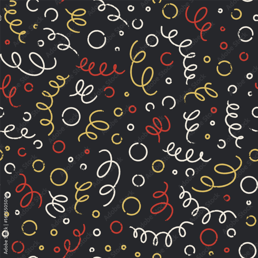 Poster fun colorful line doodle seamless pattern. creative minimalist style art background. simple party co