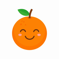 Cute Happy Orange Fruit Cartoon Character Illustration.
