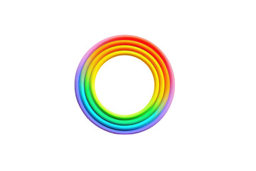 Circular rainbow frame, vibrant colors, concentric rings