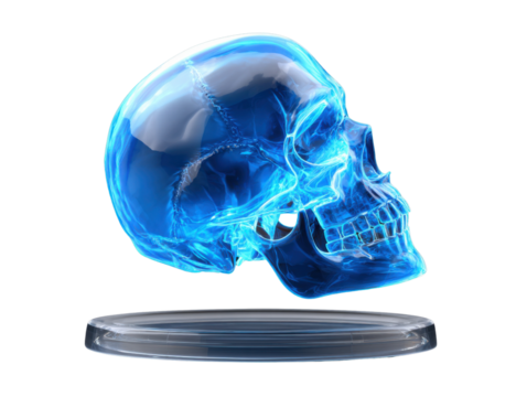 human brain model in blue