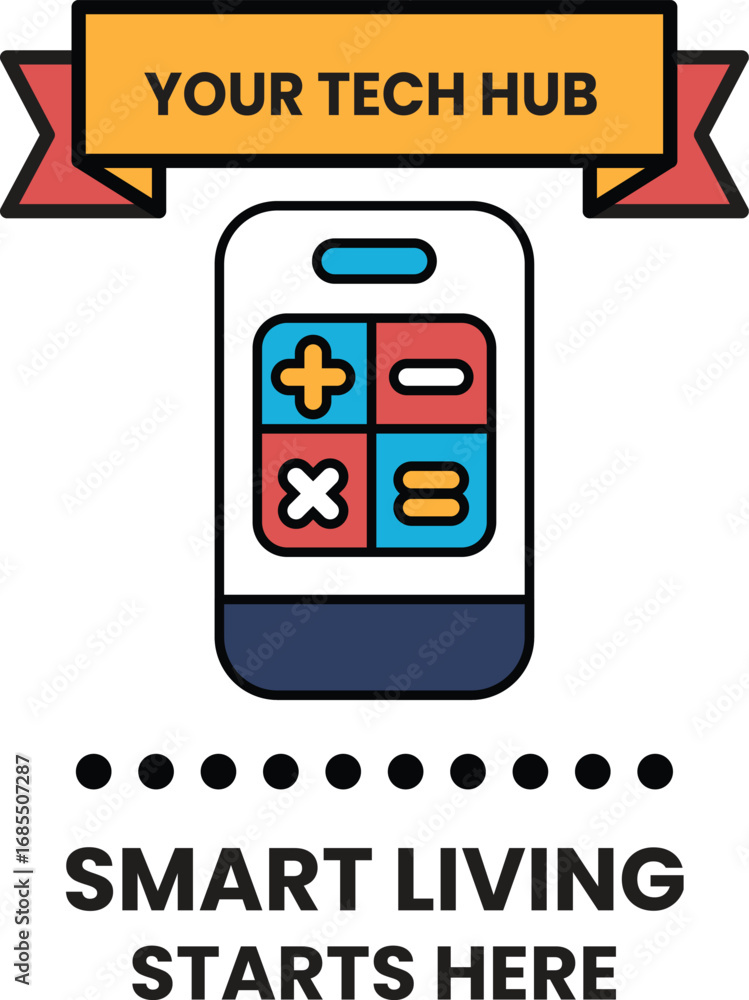 Poster a smart phone with a calculator app on it