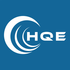 HQE letter design. HQE letter technology logo design on a Blue background. HQE  Monogram logo design for an entrepreneur and business.