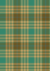 Seamless plaid pattern of green and pink checkered tartan fabric