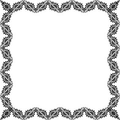 Black  vintage  frame on transparent background. PNG, 300 DPI