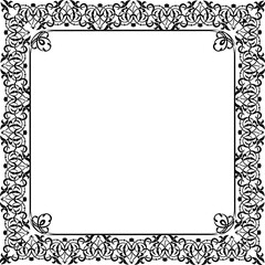 Black  vintage  frame on transparent background. PNG, 300 DPI