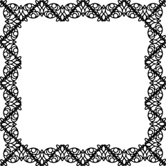 Black  vintage  frame on transparent background. PNG, 300 DPI