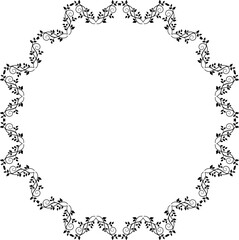 Black  vintage  frame on transparent background. PNG, 300 DPI