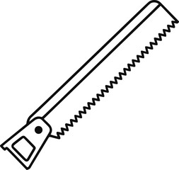 hand saw outline vector illustration line art