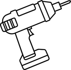 impact driver outline vector illustration line art