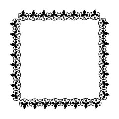 Black  vintage frame on a white background. JPG, 300 DPI.