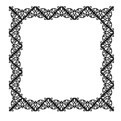 Black  vintage frame on a white background. JPG, 300 DPI.
