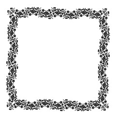 Black  vintage frame on a white background. JPG, 300 DPI.