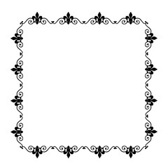 Black  vintage frame on a white background. JPG, 300 DPI.