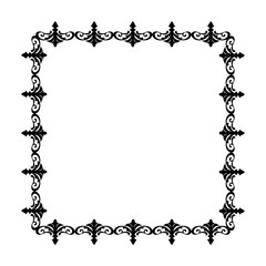 Black  vintage frame on a white background. JPG, 300 DPI.