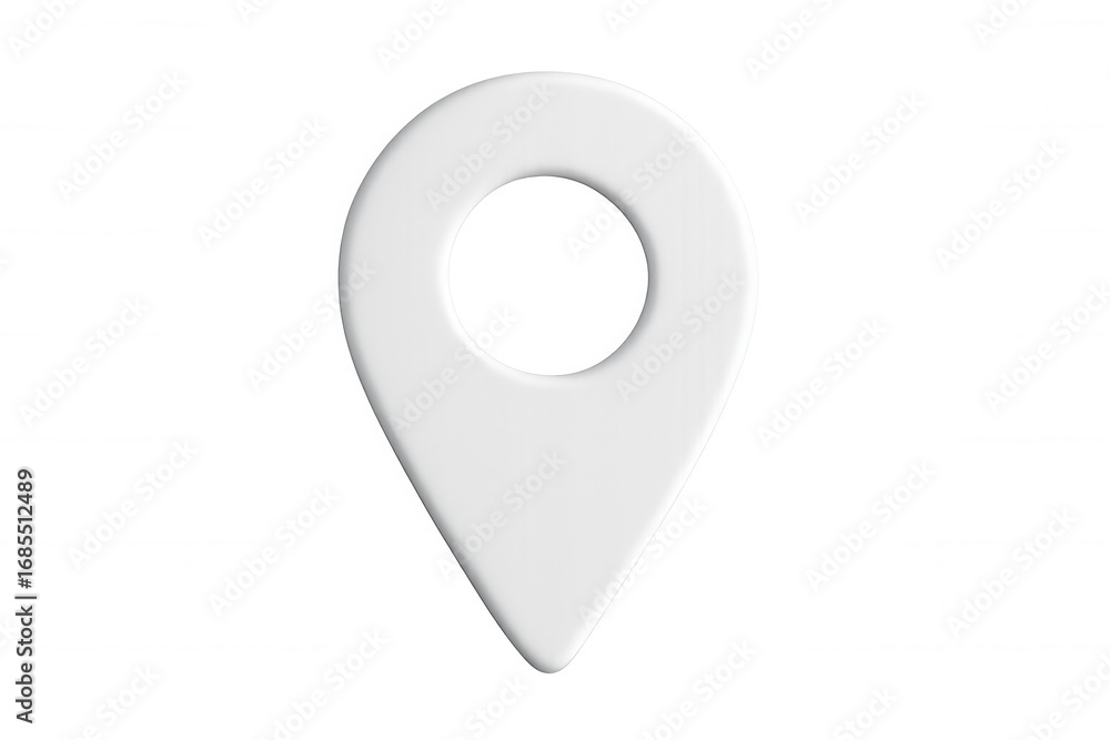 Aufkleber white map pin icon isolated on transparent background, indicating a specific location or point of in