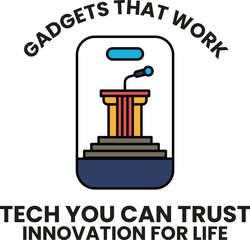 A logo for a company that sells gadgets that work