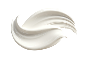 Creamy, smooth substance swirled into a stylized, abstract, symmetrical design.  A soft, light beige or off-white color