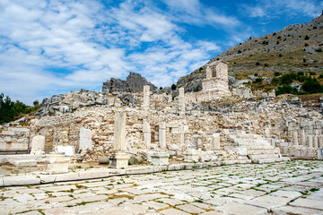 Ruins of buildings in the ancient city of Sagalassos in Aglasun district of Burdur province in Turkey.