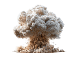 A massive explosion of beige and tan smoke