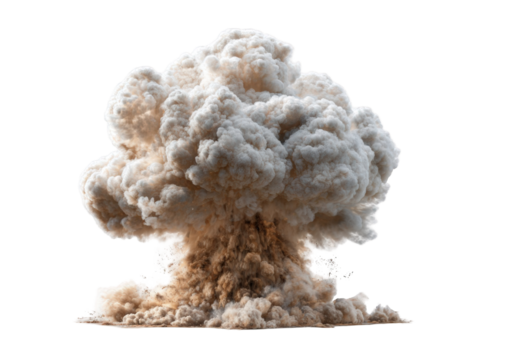 A massive explosion of beige and tan smoke