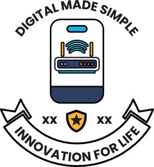Digital made simple is the concept of this logo